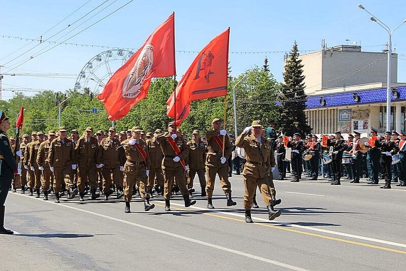 Парадная коробка ветеранов боевых действий в пятый раз приняла участие в торжественном прохождении парада Победы в Уфе