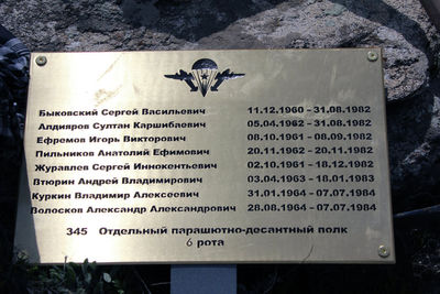 Откуда в горах Афганистана взялась табличка с русскими именами